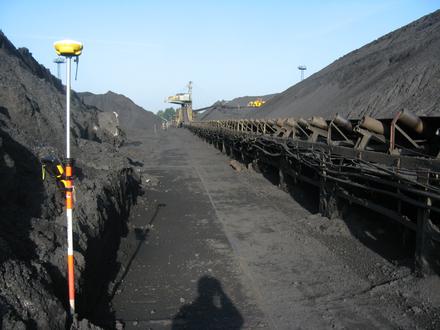 Pomiar hałd w jednej z polskich kopalń węgla kamiennego