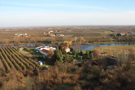 widok z wieży zamku w Czersku