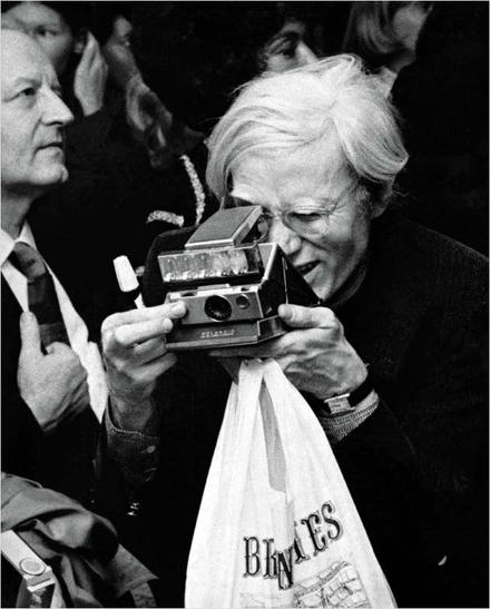 FOR ART’S SAKE Andy Warhol used a Polaroid to capture the glamour of the 1970s