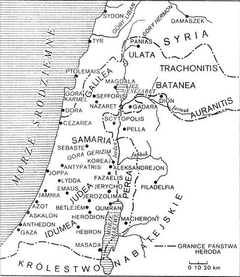 Mapa Judei za panowania Heroda Wielkiego