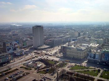 Widok na miejsce dawnego Dworca Wiedeńskiego - obecnie tzw. patelnia