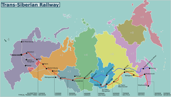 Mapa koleji Transsyberyjskiej