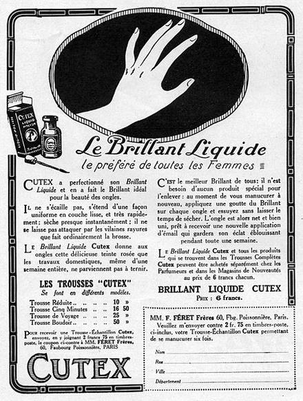 Cutex advertisement of 1924
