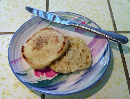 English muffin on plate