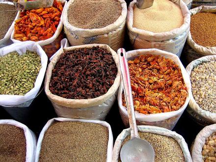 Spices in Mapusa Market, Goa, India