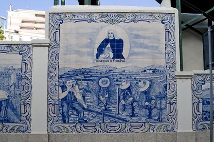 Markiz de Pombal na azulejos w Peso da Régua