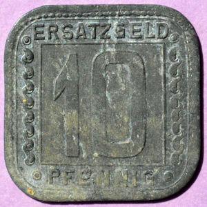 Niemiecki przykład żetonu - notgeldu, z Ludwigsbergu, 1918 r.