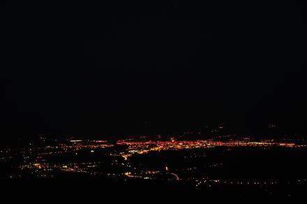 Nocna panorama na Nowy i Stary Sącz